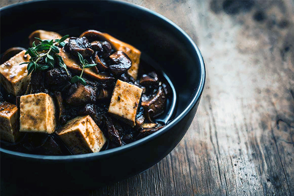 Braised Tofu with Straw Mushrooms